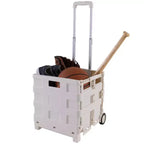 Simplify Chariot de course pliable Kennedy International blanc : Chariot de courses et utilitaire pliable avec roulettes
