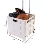 Simplify Chariot de course pliable Kennedy International blanc : Chariot de courses et utilitaire pliable avec roulettes