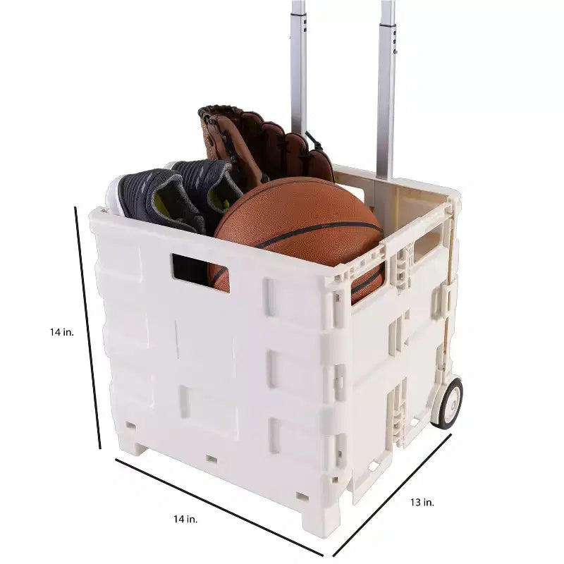 Simplify Chariot de course pliable Kennedy International blanc : Chariot de courses et utilitaire pliable avec roulettes