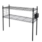 Organize It All Steel Etagere Adjustable Shelf Black: 2-Shelf Vertical Bookshelf, Small Steel Frame, 28" Height, 36" Width