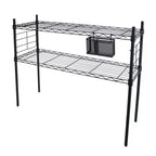 Organize It All Étagère en acier à tablettes ajustables noire : Bibliothèque verticale à 2 tablettes, petit cadre en acier, 28 po de hauteur, 36 po de largeur