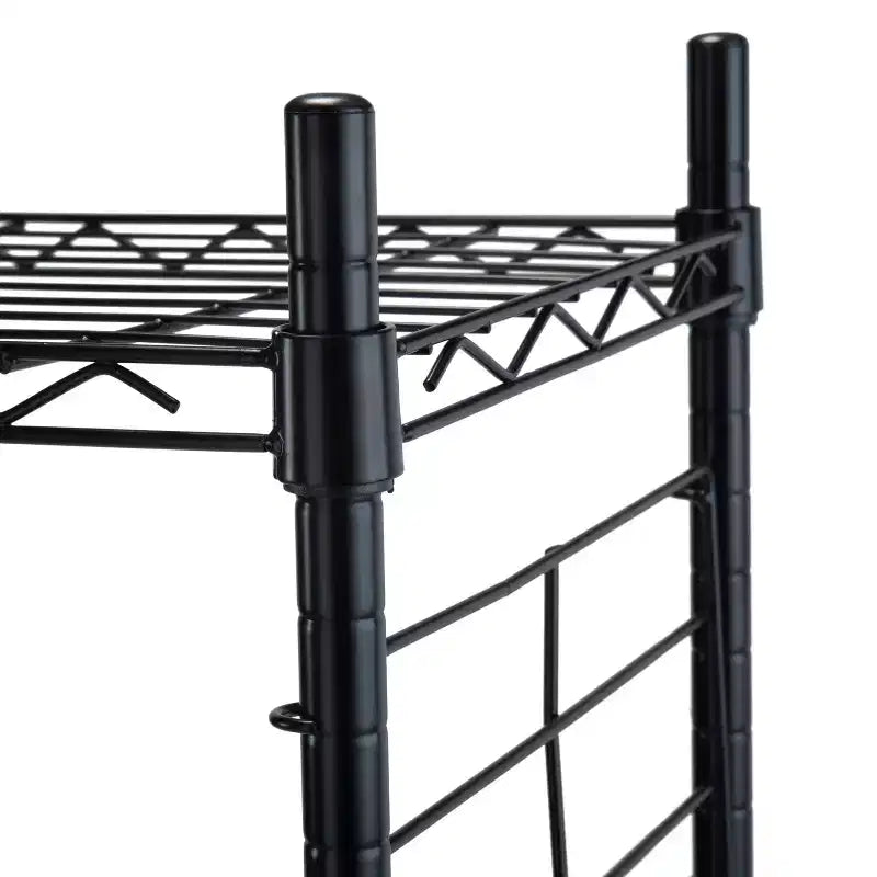 Organize It All Étagère en acier à tablettes ajustables noire : Bibliothèque verticale à 2 tablettes, petit cadre en acier, 28 po de hauteur, 36 po de largeur