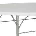 Table pliante ronde en plastique de 1,80 m avec poignée pour événements