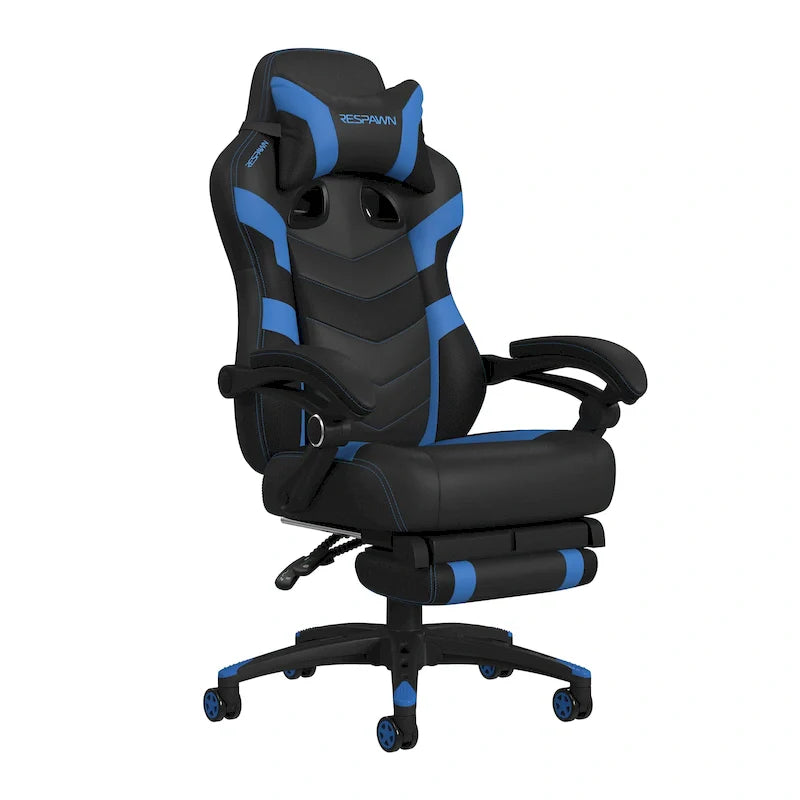 Chaise de jeu RESPAWN 110 Pro - Chaise de jeu avec repose-pieds, chaise de bureau ergonomique
