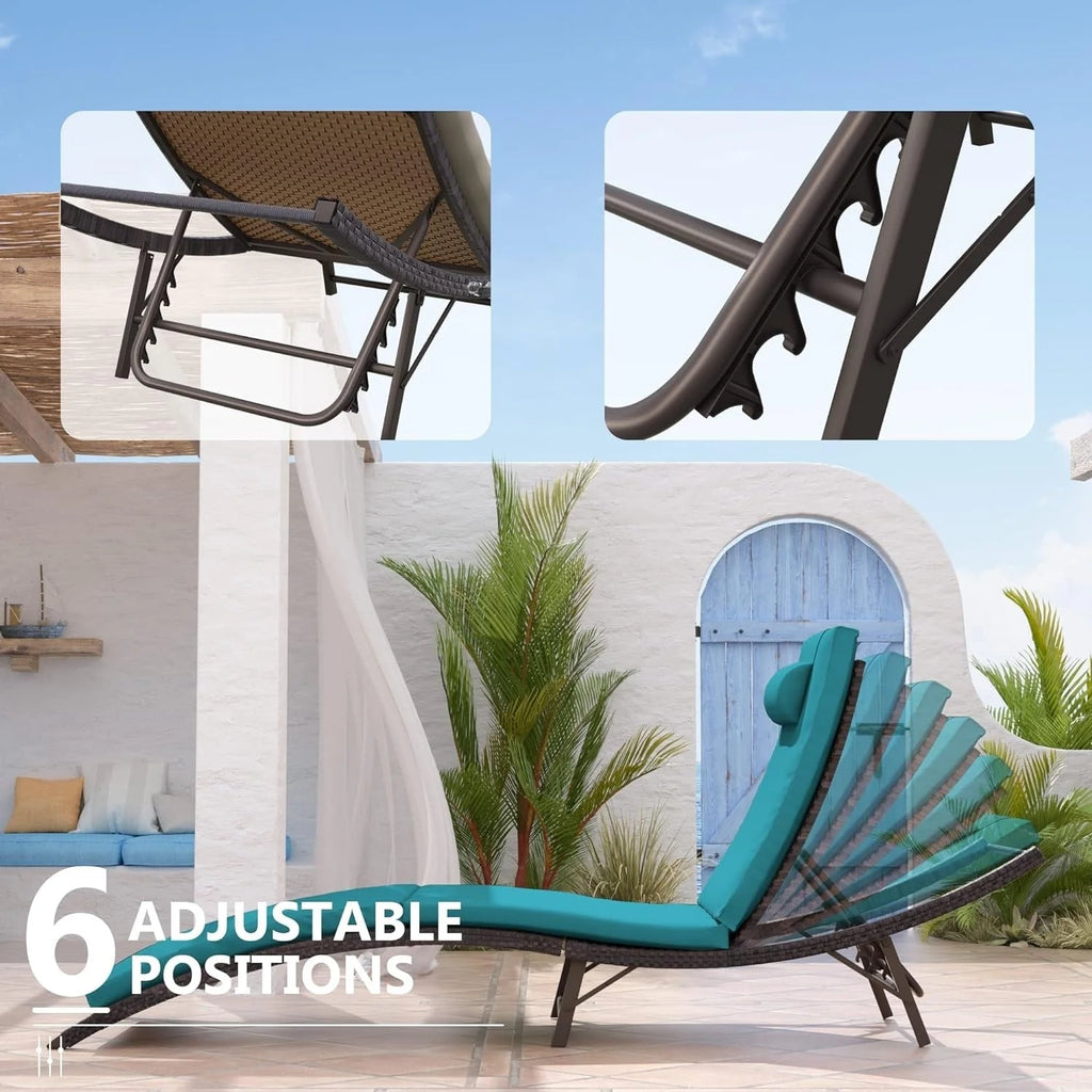 Kullavik – Ensemble de 3 chaises longues d'extérieur