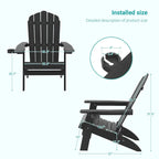 Lot de 2 chaises Adirondack pliantes Bonosuki pour patio et brasero