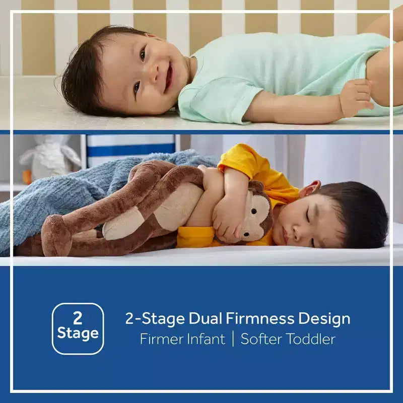 Matelas Sealy Butterfly en mousse antibactérienne à 2 étapes pour lit de bébé et tout-petit