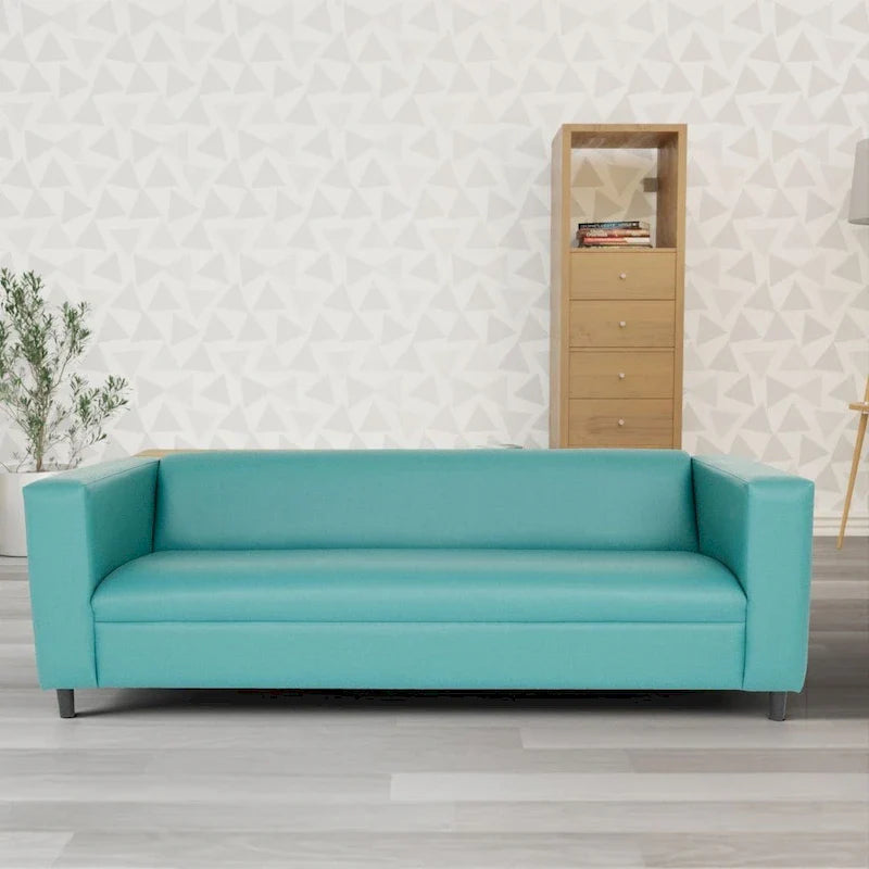 Coast to Coast Sofas Canapé trois places de style Mid-Century en similicuir avec cadre en bois massif et rembourrage