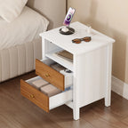 Tables de chevet lot de 2 avec station de recharge table d'appoint avec 2 tiroirs avec ports USB et prises de courant chevet de lit