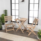 Ensemble de bistro d'extérieur pliant 3 pièces Cadiz Modern Coastal en bois d'acacia, par JONATHAN Y