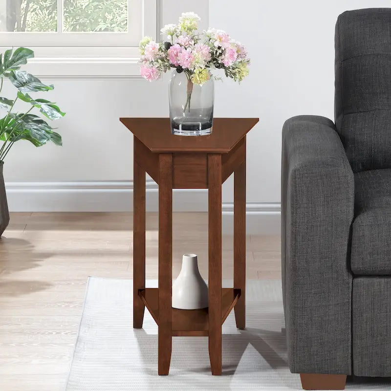 Table d'appoint d'angle American Heritage avec étagère de Convenience Concepts