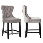 Tabouret de comptoir Carter 24 Wingback capitonné avec clous (lot de 2)