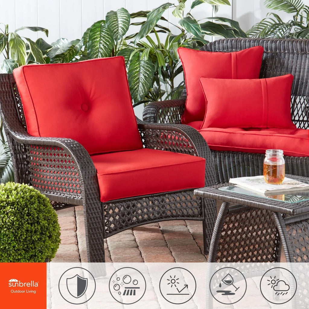 Ensemble de 2 coussins d'extérieur Sunbrella haut de gamme à assise profonde