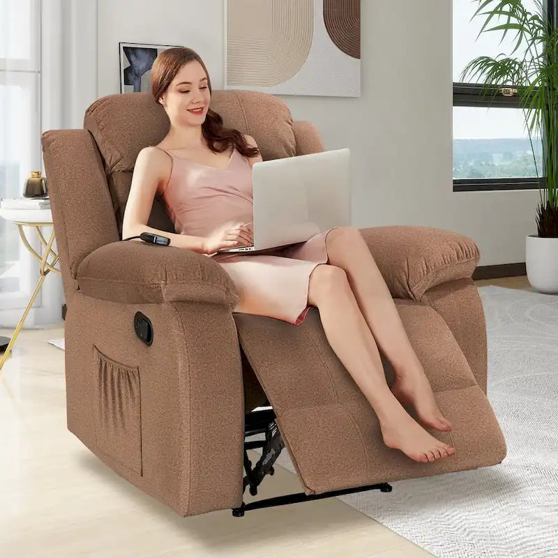 Fauteuil inclinable moelleux avec fonction massage et chauffage