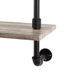 Danya B. Étagère murale 3 niveaux Aurora Pipe Noir/Rustique - Cadre industriel en fer, Surface stratifiée, Rangement domestique