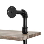 Danya B. Étagère murale 3 niveaux Aurora Pipe Noir/Rustique - Cadre industriel en fer, Surface stratifiée, Rangement domestique