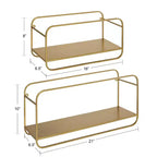 Kate & Laurel All Things Decor 53 cm x 25 cm (Lot de 2) Étagères murales décoratives Emerline Or : Étagère flottante moderne en métal