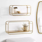Kate & Laurel All Things Decor 53 cm x 25 cm (Lot de 2) Étagères murales décoratives Emerline Or : Étagère flottante moderne en métal