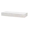 Small Embossed Wood Floating Decorative Wall Shelf White - American Art Decor: Modern Style, No Assembly, MDF & Wood Material