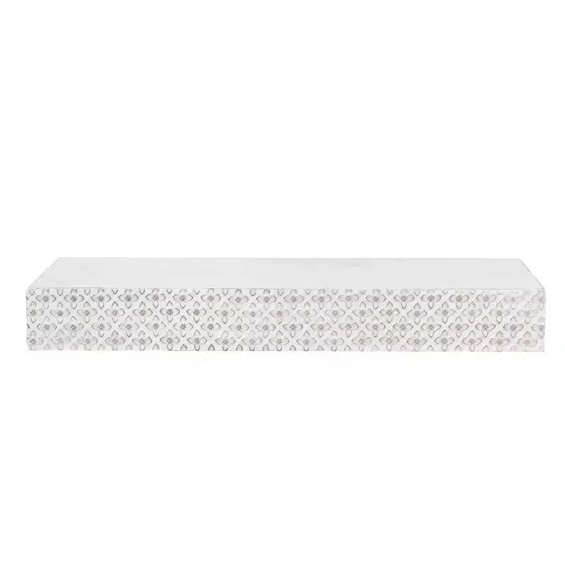 Petite Étagère Murale Décorative Flottante en Bois Embossé Blanc - American Art Decor : Style Moderne, Aucun Assemblage Requis, MDF et Bois
