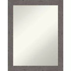 22" x 28" Non-Beveled Rustic Plank Gray Narrow Bathroom Wall Mirror - Amanti Art