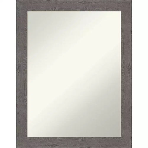 22" x 28" Non-Beveled Rustic Plank Gray Narrow Bathroom Wall Mirror - Amanti Art