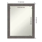 Miroir mural étroit de salle de bain en planche rustique grise sans biseau 22" x 28" - Amanti Art