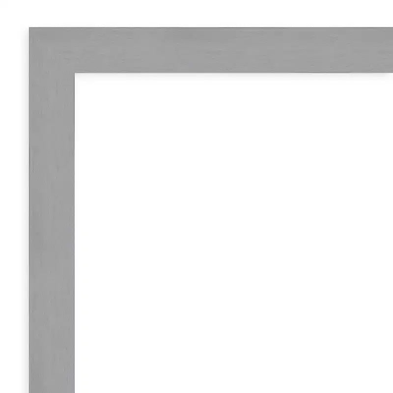 Miroir mural encadré nickel brossé 32" x 26" argenté - Amanti Art