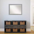 Miroir mural encadré nickel brossé 32" x 26" argenté - Amanti Art