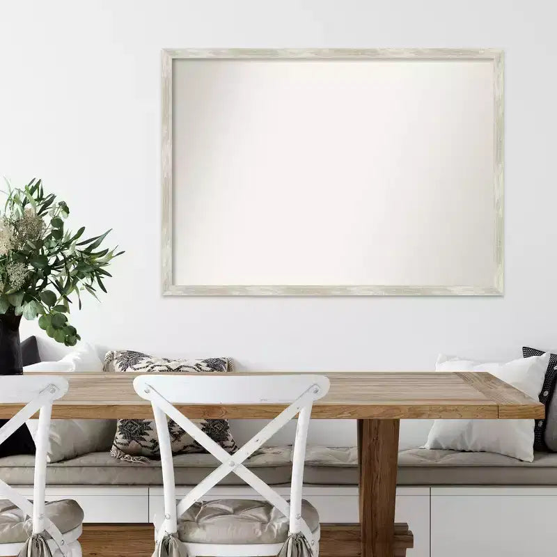 Miroir mural étroit en métal craquelé non biseauté 40" x 29" - Amanti Art : Cadre en polystyrène, quincaillerie de montage incluse