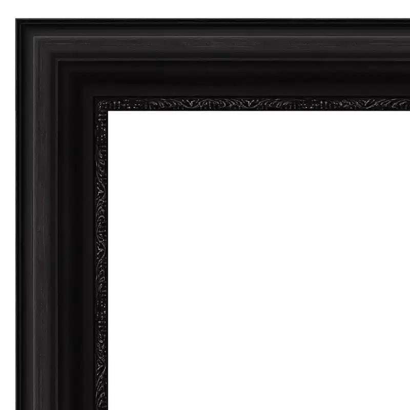 Miroir mural de salle de bain de 32 po x 32 po sans biseau, noir - Amanti Art : Moderne, carré, mural, cadre en polystyrène
