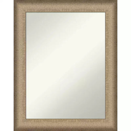 23" x 29" Elegant Brushed Bronze Wall Mirror - Amanti Art: Rectangle, Modern Decor