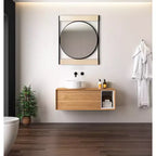 Miroir rond en métal Kiera Grace Logan 30" : Décoration moderne style ferme, fixation murale, aucun assemblage requis