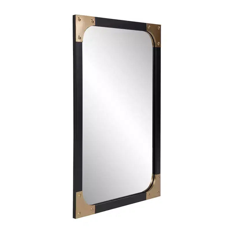 Miroir octogonal Ronan encadré de fer texturé Howard Elliott 40"x40" Gris foncé : Style moderne, Montage mural, Aucun assemblage requis