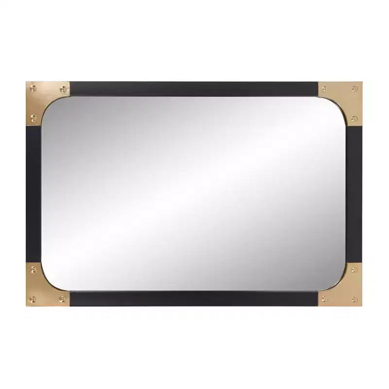 Miroir octogonal Ronan encadré de fer texturé Howard Elliott 40"x40" Gris foncé : Style moderne, Montage mural, Aucun assemblage requis