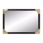 Miroir octogonal Ronan encadré de fer texturé Howard Elliott 40"x40" Gris foncé : Style moderne, Montage mural, Aucun assemblage requis