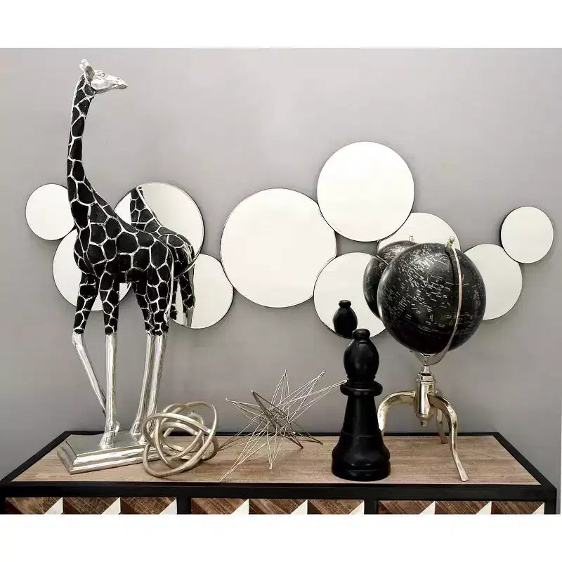 Miroir mural grappe bulles en verre argenté - Olivia & May