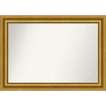 42"x30" Non-Beveled Parlor Gold Wall Mirror - Amanti Art: Modern Rectangle, Polystyrene Frame