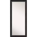 30" x 66" Non-Beveled Grand Black Full Length Floor Leaner Mirror - Amanti Art