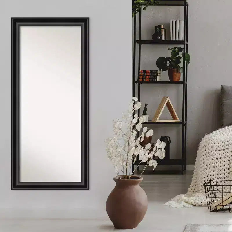 Miroir de sol Grand Black 76 x 168 cm (30" x 66") de Amanti Art – Sans biseau