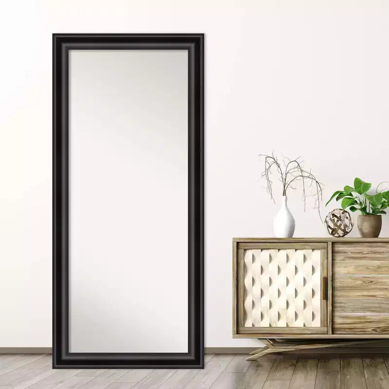 Miroir de sol Grand Black 76 x 168 cm (30" x 66") de Amanti Art – Sans biseau