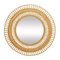Metal Handmade Intricately Weaved Wall Mirror Brown - Olivia & May