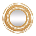 Metal Handmade Intricately Weaved Wall Mirror Brown - Olivia & May