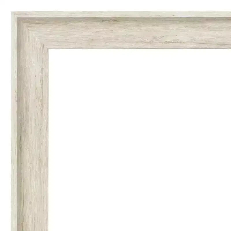 Miroir mural de salle de bain 43" x 32" Regal Birch crème sans biseau - Amanti Art : Rectangulaire, cadre en polystyrène, fixation murale