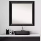Miroir mural de salle de bain noir sans biseau 32" x 32" - Amanti Art