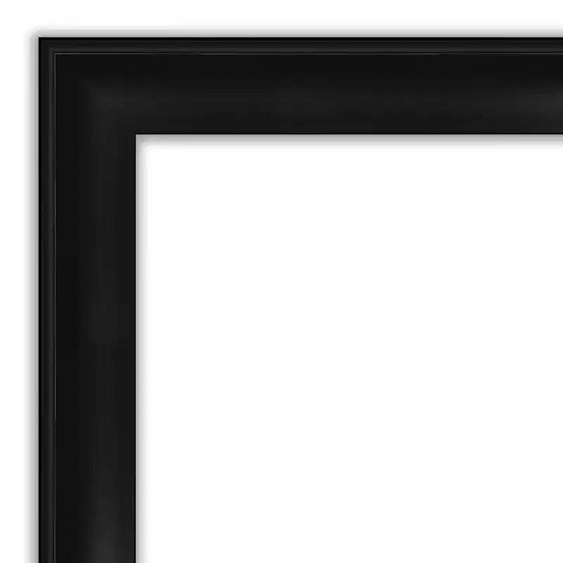 Miroir mural grand format noir étroit sans biseau 22" x 28" - Amanti Art : Rectangle moderne, cadre en polystyrène, à fixer au mur