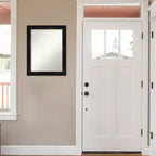 Miroir mural grand format noir étroit sans biseau 22" x 28" - Amanti Art : Rectangle moderne, cadre en polystyrène, à fixer au mur