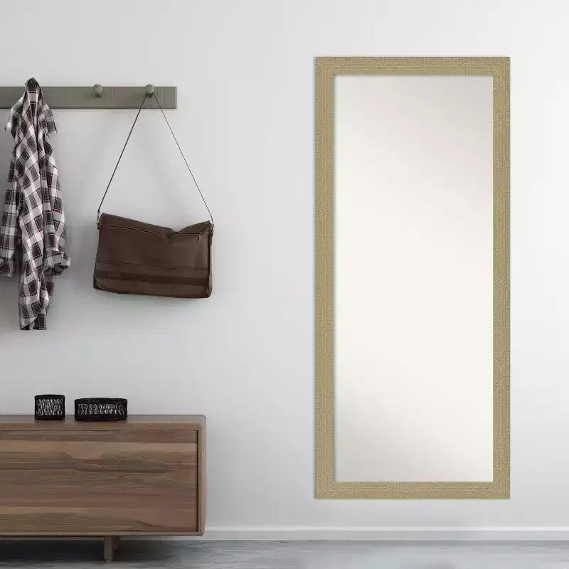 Miroir de sol non biseauté Amanti Art de 71 cm x 162,5 cm, mosaïque dorée – Grand, design élégant, facile à monter