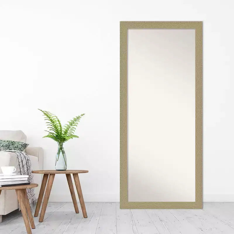 Miroir de sol non biseauté Amanti Art de 71 cm x 162,5 cm, mosaïque dorée – Grand, design élégant, facile à monter