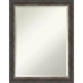 22" x 28" Bark Rustic Char Narrow Framed Wall Mirror Brown - Amanti Art